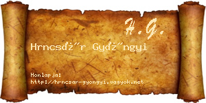 Hrncsár Gyöngyi névjegykártya