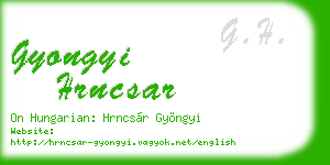 gyongyi hrncsar business card